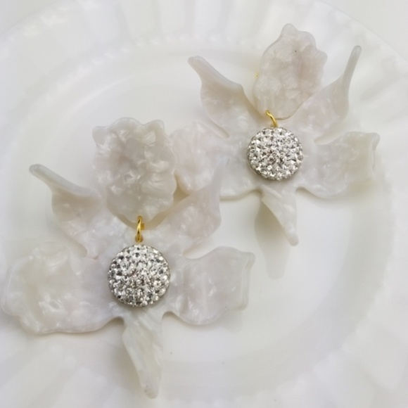 Lele Sadoughi Crystal Lily Earrings $198 - Picture 2 of 7